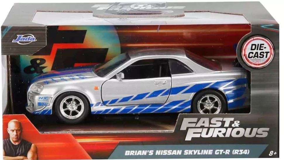 Jada Fast & Furi̇ous 1:32 Ölçekli Araba Brian’S Nissan Skyline Gt-R (R34)