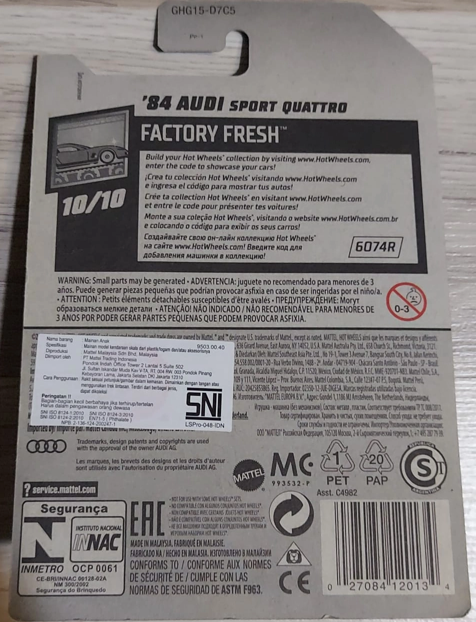 Hot Wheels 84 Audi Sport Quattro STH
